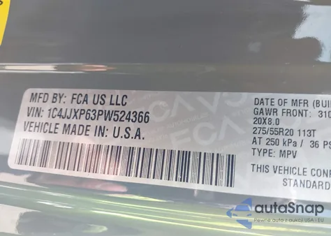 2023 Jeep Wrangler 4Xe Sahara 4X4 from USA, damaged, VIN 1C4JJXP63PW524366